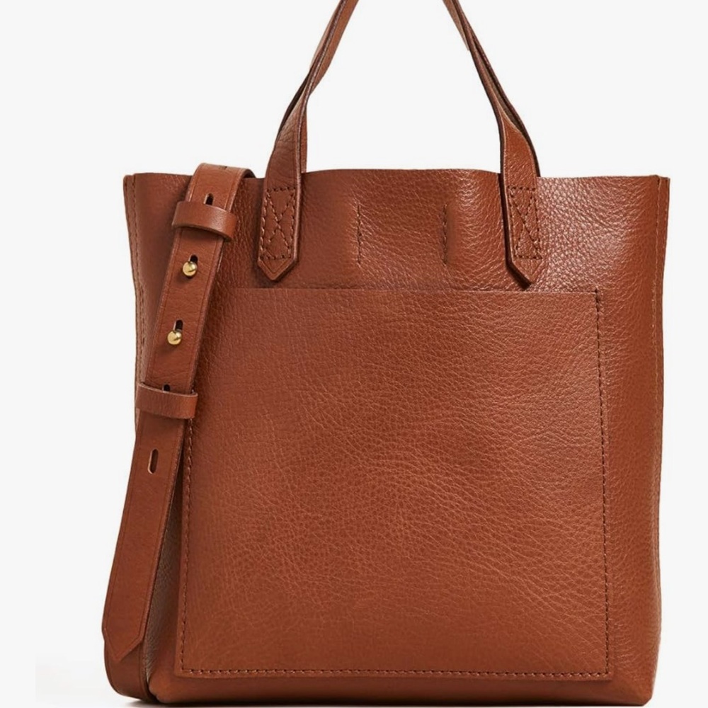 Madewell Small Brown Leather Transport Tote